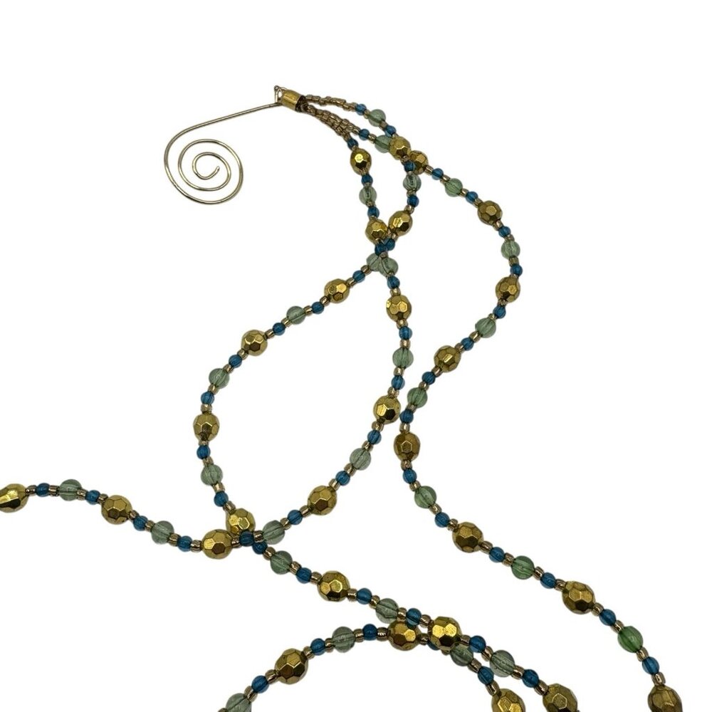 Martha Stewart Set of 3 Beaded Swags Gold Blue Green Indoor Decor - Picture 6 of 8